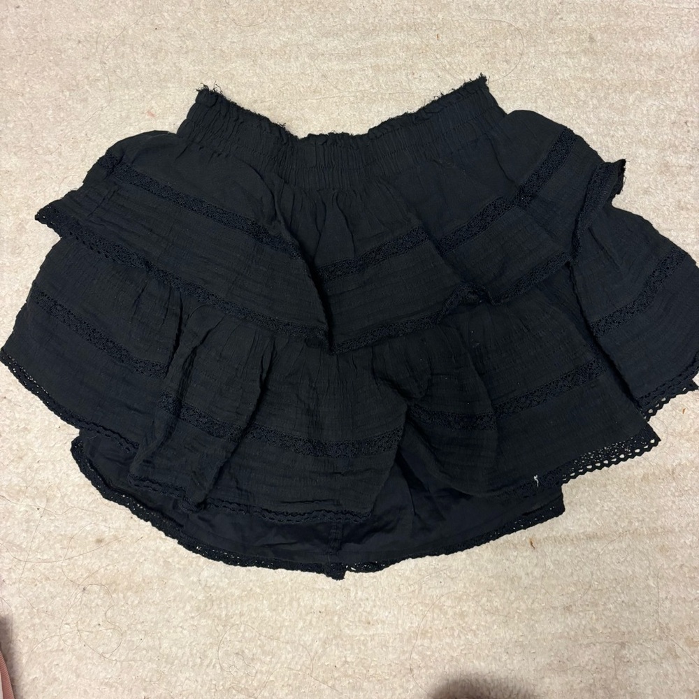 aerie black ruffle skirt